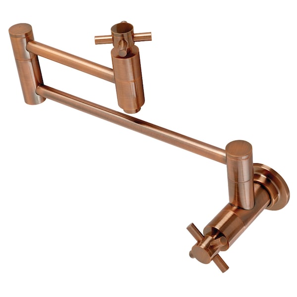 KS810DXAC Concord Wall Mount Pot Filler Kitchen Faucet, Antique Copper